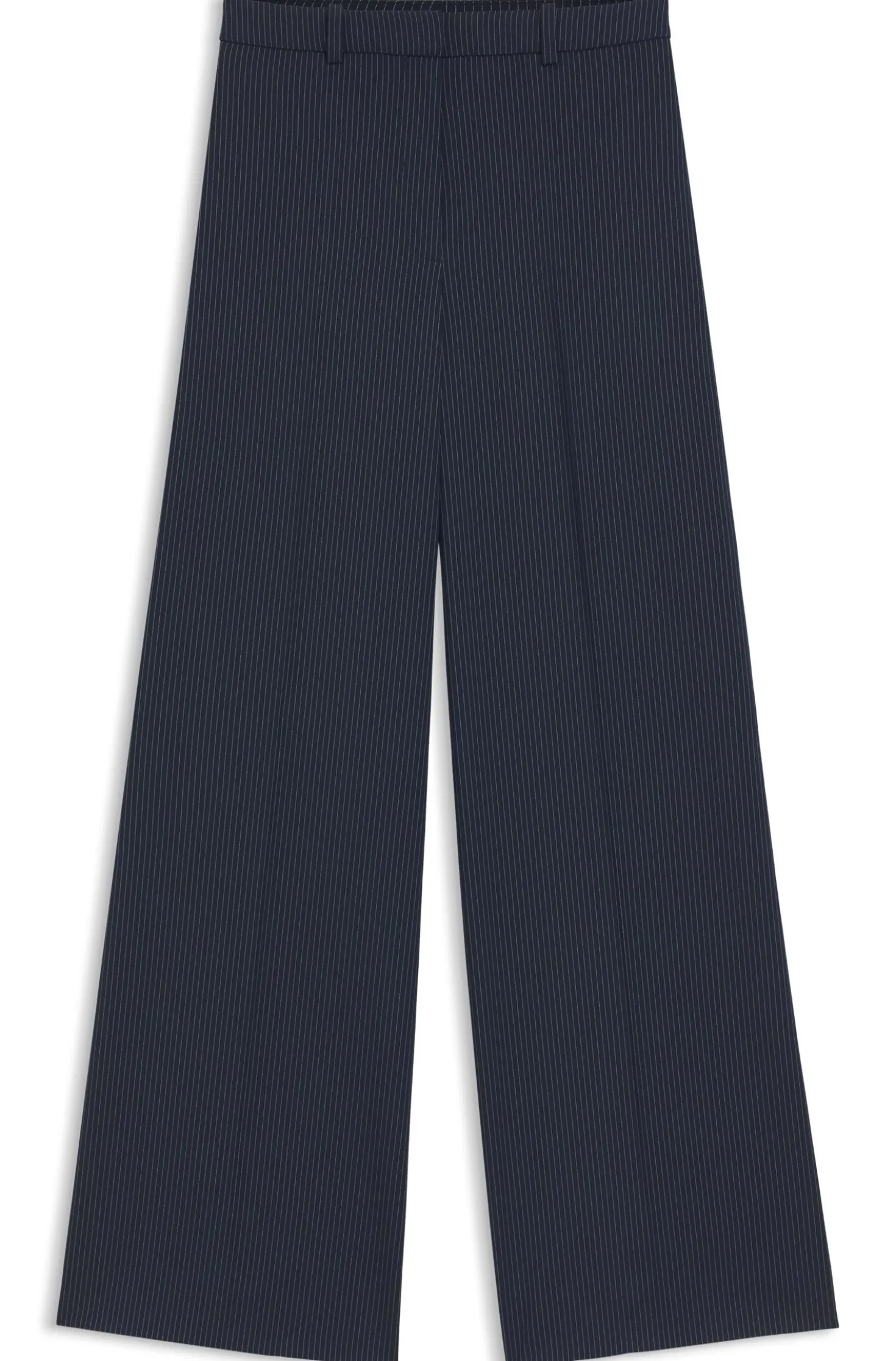 Regular-Fit Hose aus Stretch-Gewebe mit weitem Beinverlauf und Nadelstreifen