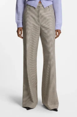 Regular-Fit Hose mit filigranem Hahnentritt-Muster