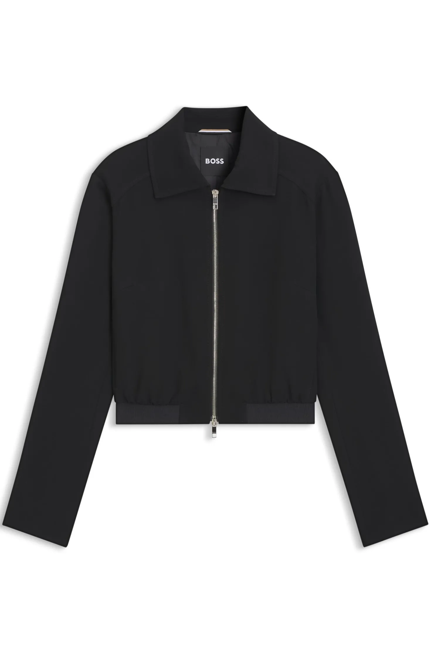 Regular-Fit Jacke aus Krepp-Gewebe mit Reißverschluss