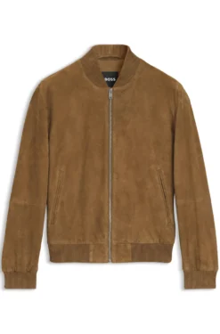 Regular-Fit Jacke aus Veloursleder
