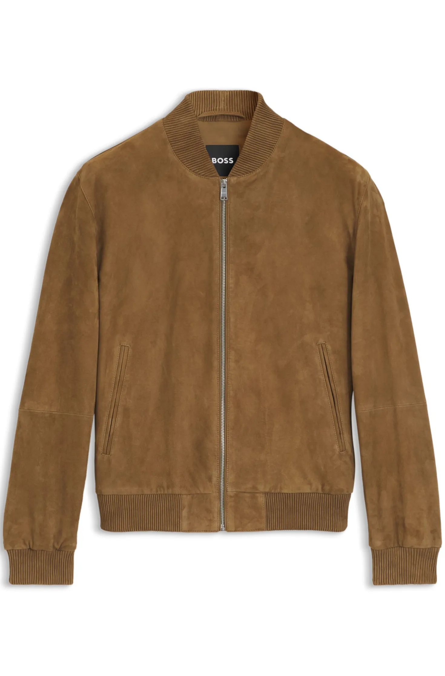 Regular-Fit Jacke aus Veloursleder
