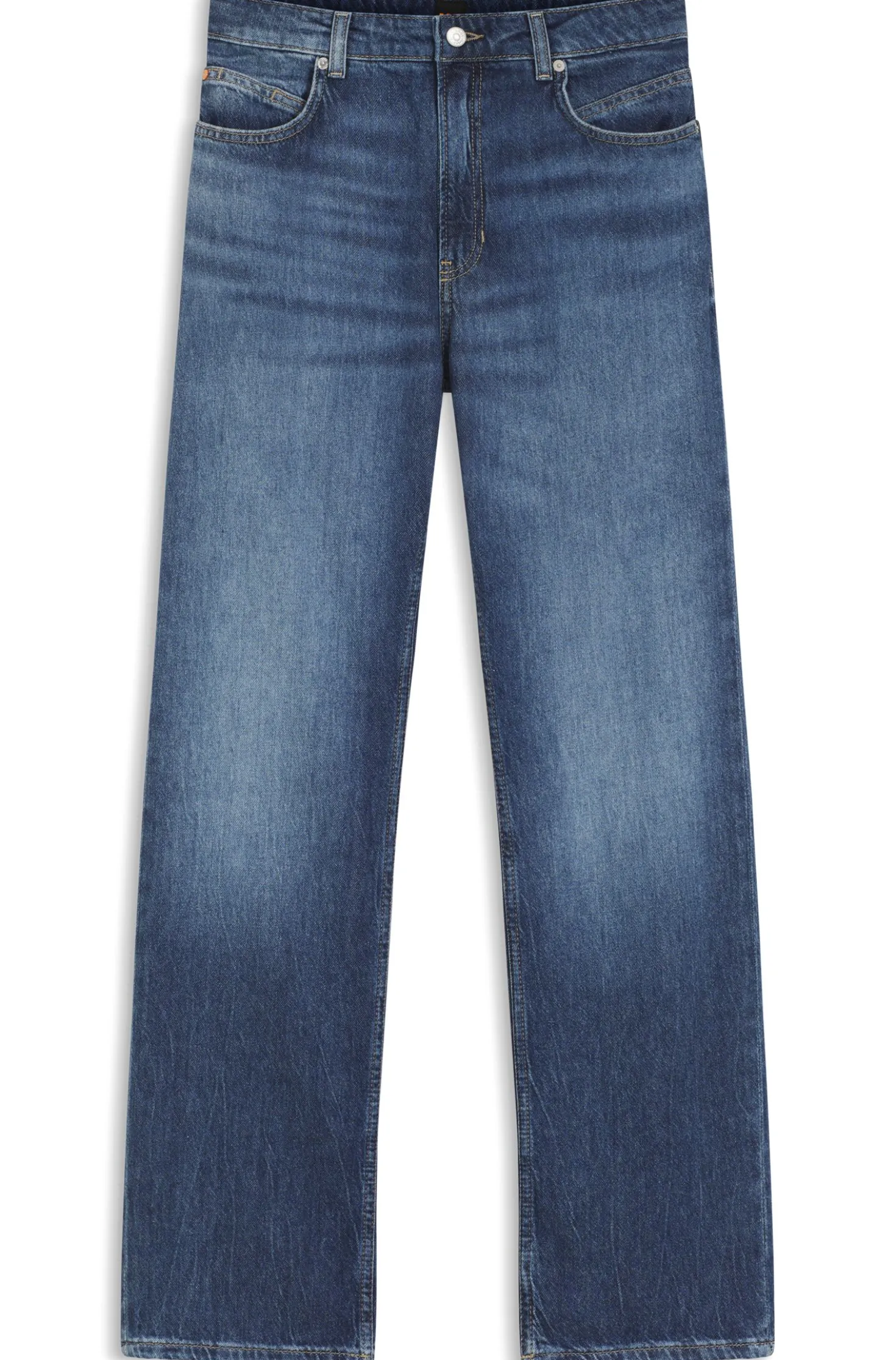Regular-Fit Jeans aus blau marmoriertem Denim