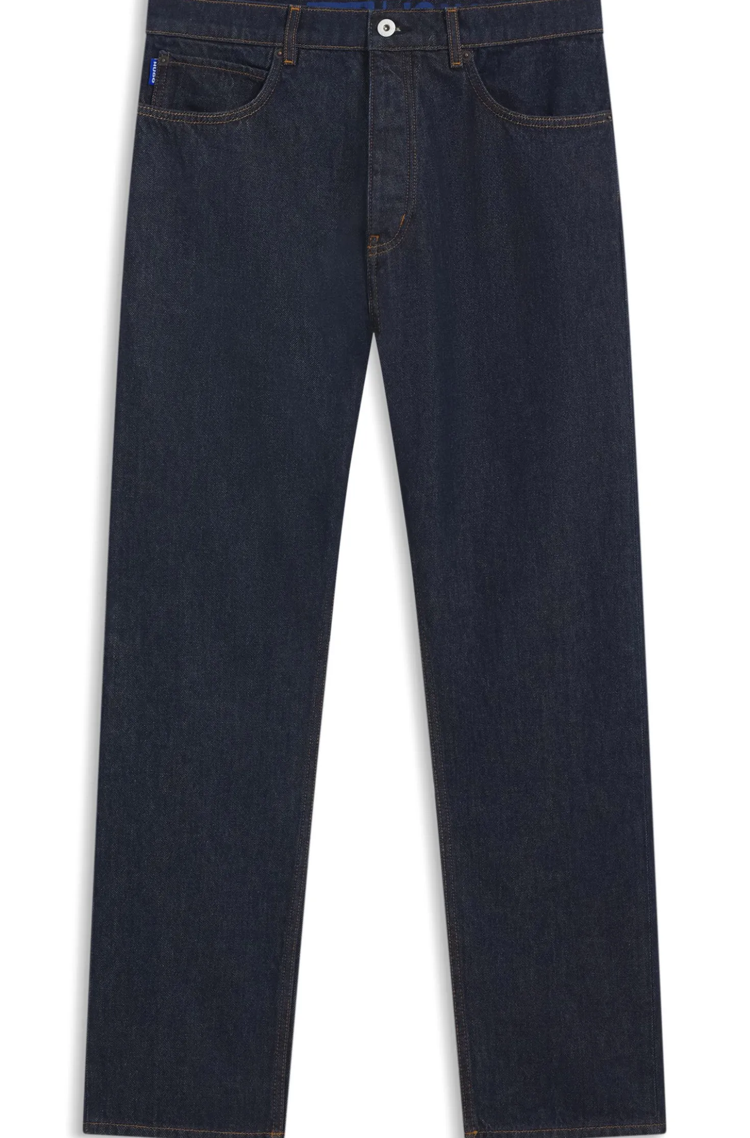 Regular-Fit Jeans aus dunkelblauem Denim
