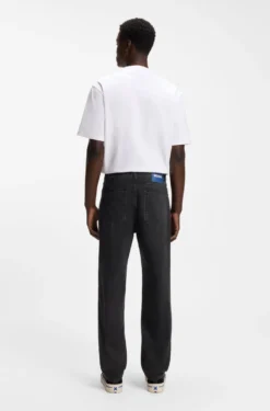 Regular-Fit Jeans aus dunkelgrauem Denim