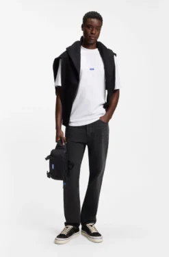 Regular-Fit Jeans aus dunkelgrauem Denim