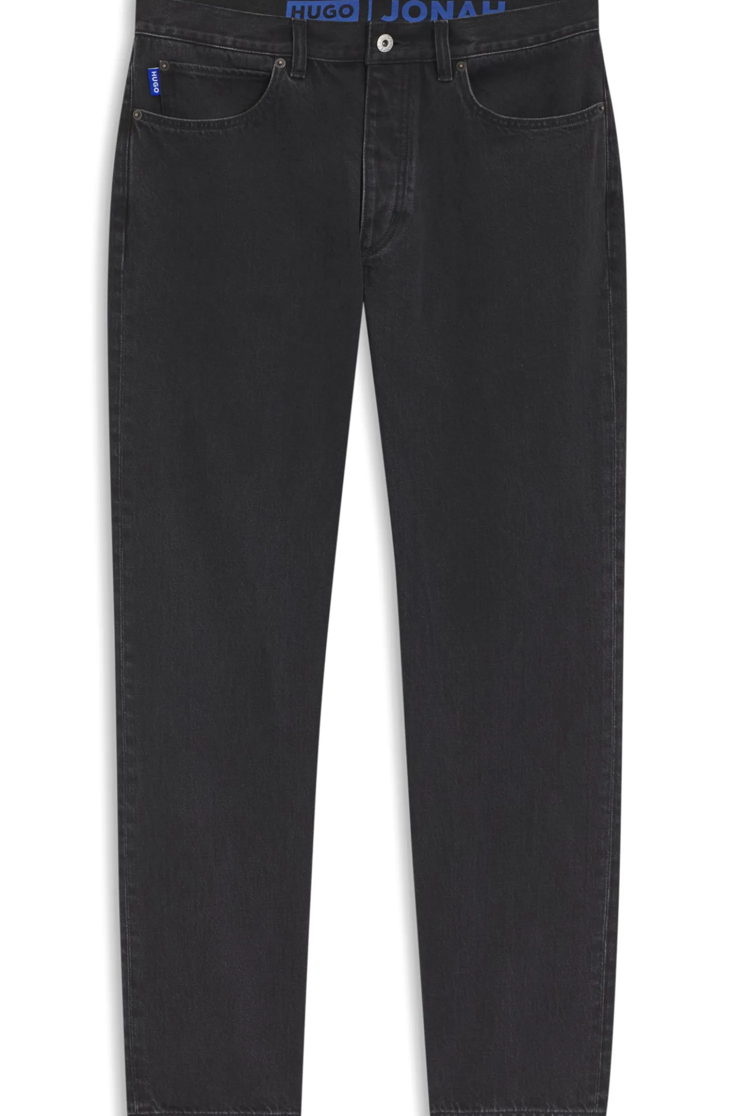 Regular-Fit Jeans aus schwarzem Denim
