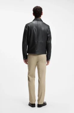 Regular-Fit Lederjacke mit Reißverschluss