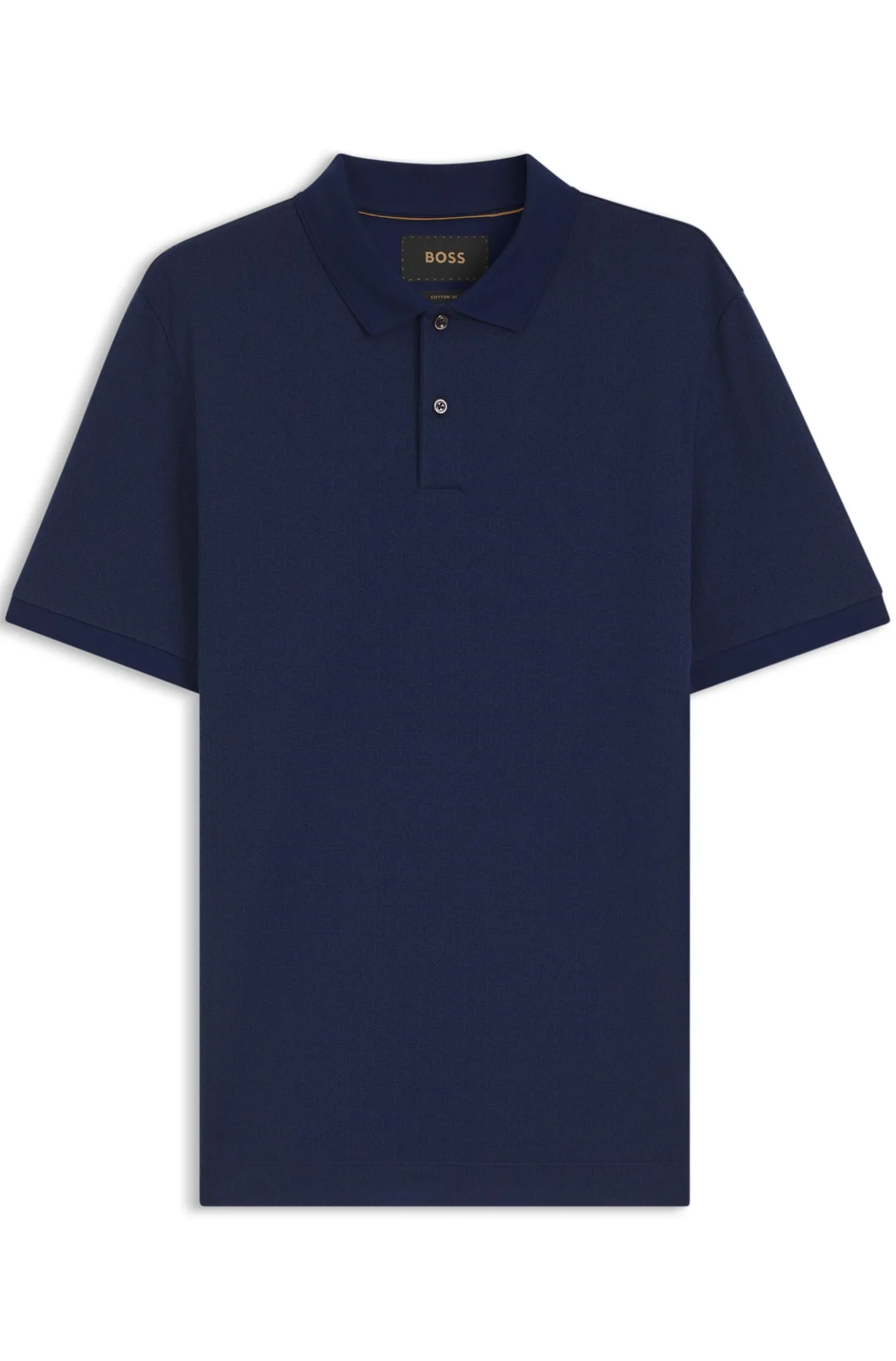 Regular-Fit Poloshirt aus Baumwolle und Seide mit Jacquard-Struktur
