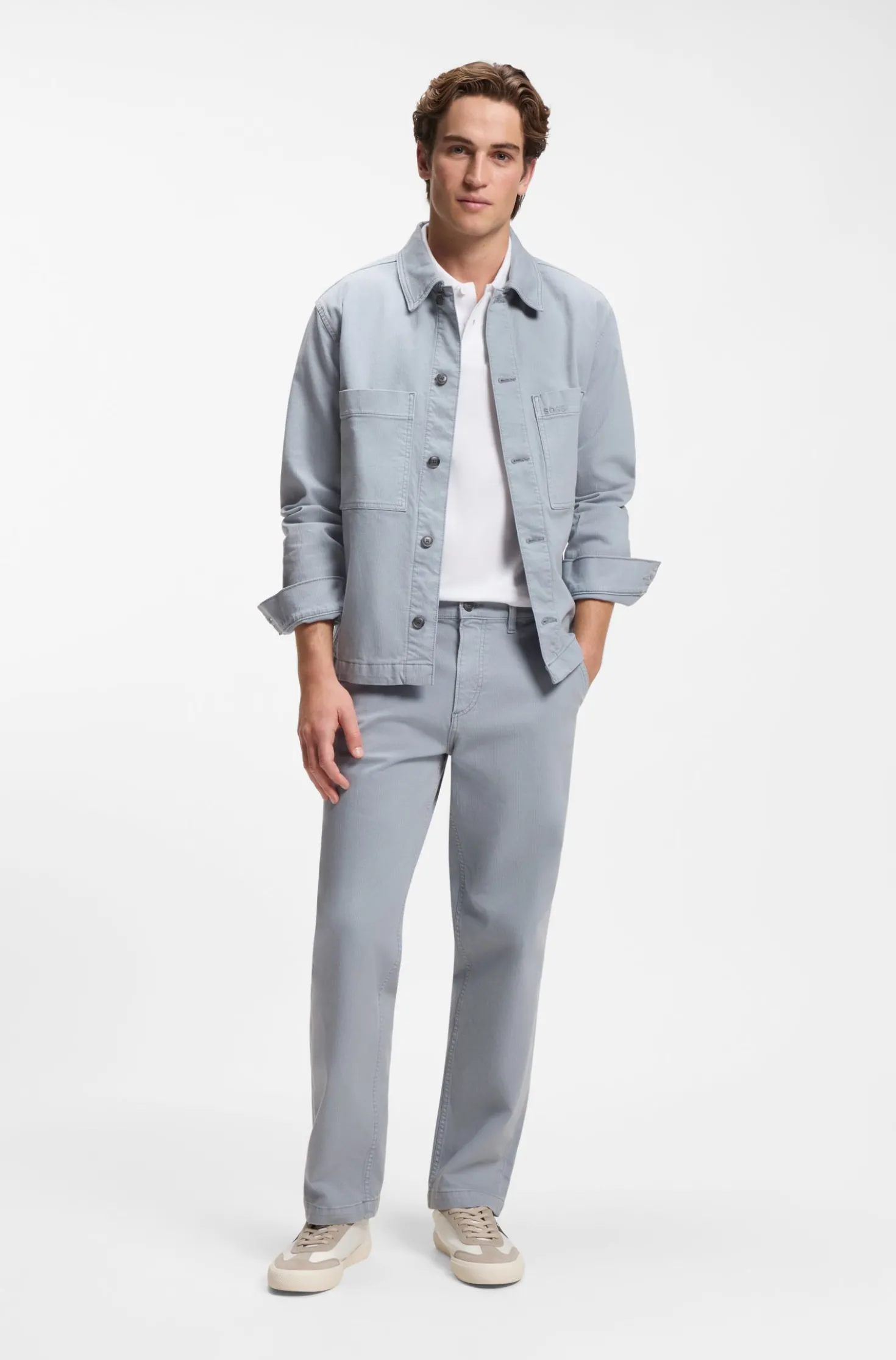 Regular-Fit Poloshirt aus wabenstrukturiertem Baumwoll-Piqué