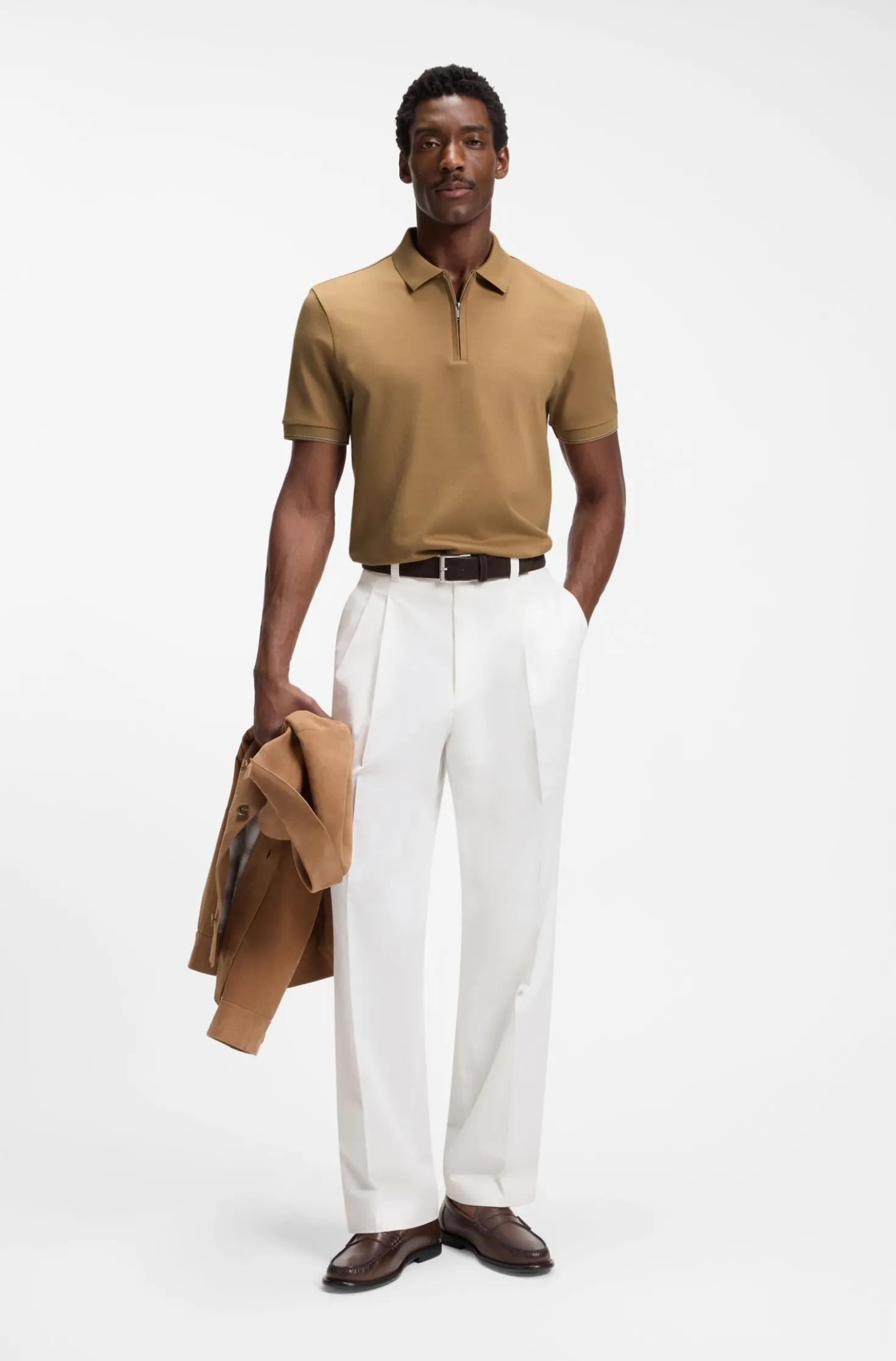 Regular-Fit Poloshirt mit Zip