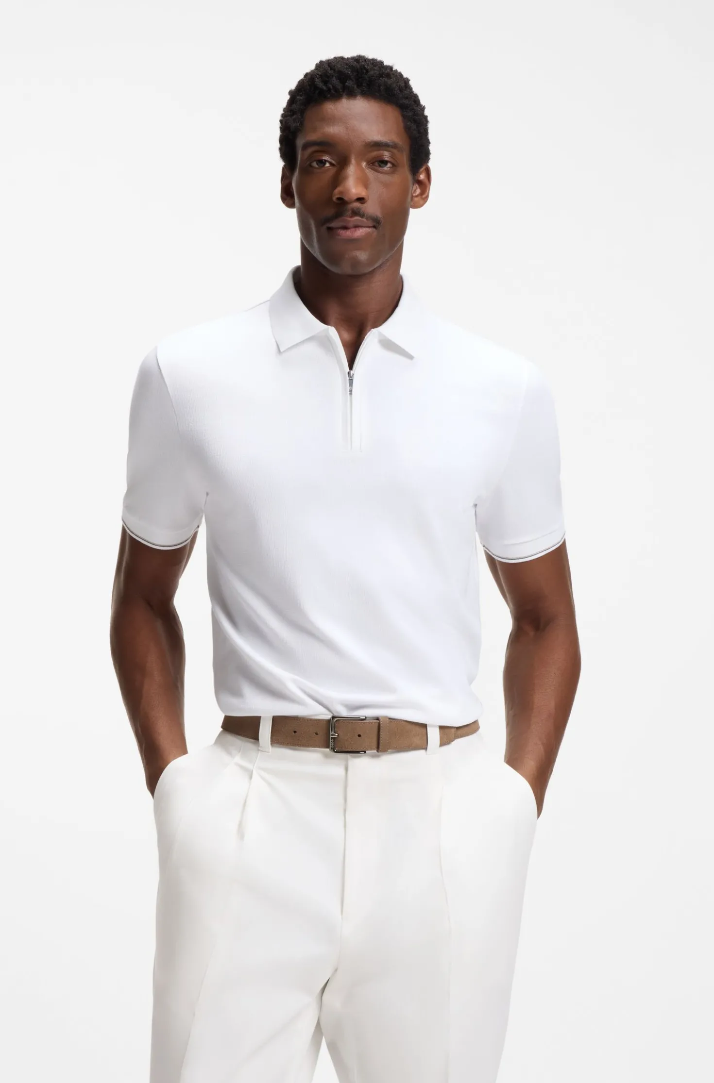 Regular-Fit Poloshirt mit Zip