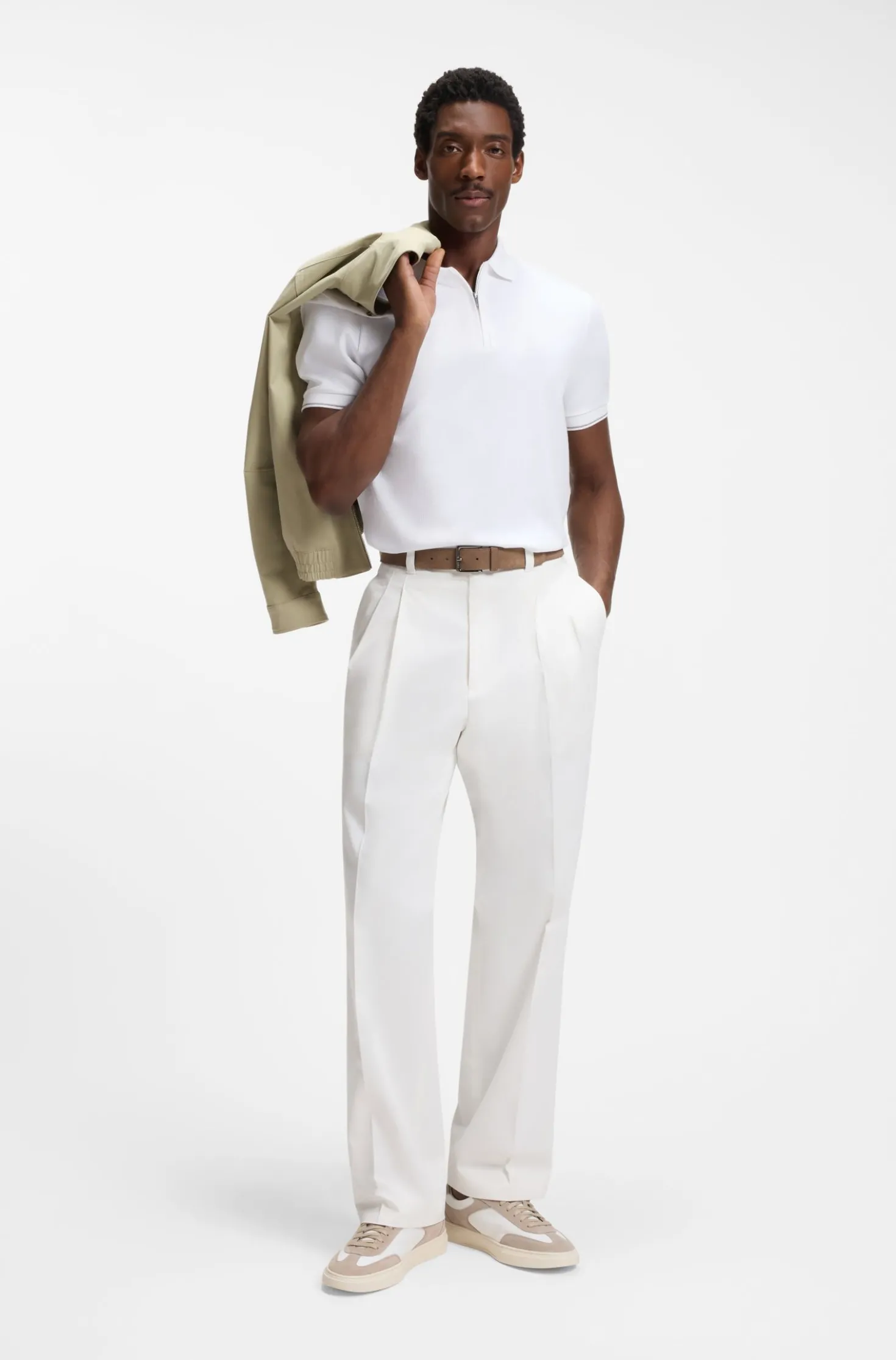 Regular-Fit Poloshirt mit Zip