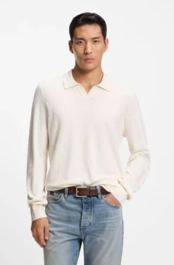 Regular-Fit Pullover aus Seiden-Jacquard