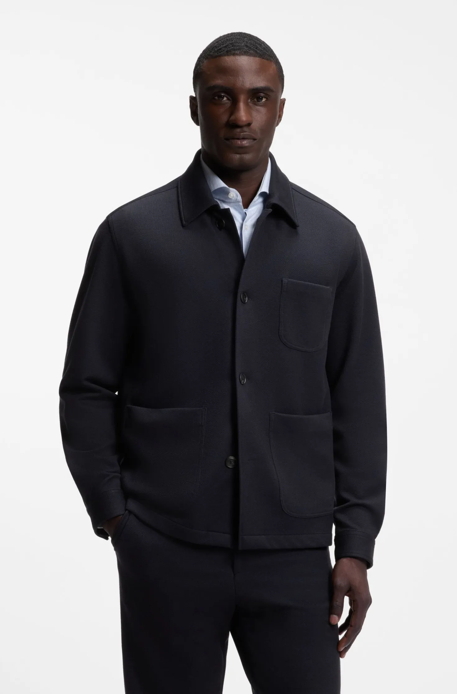 Regular-Fit Sakko aus Stretch-Jersey