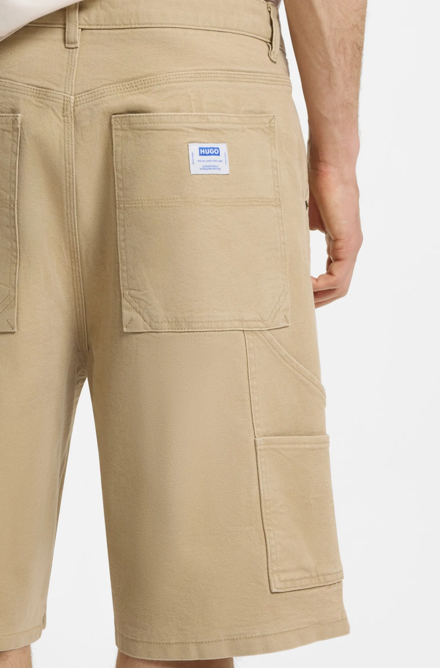 Regular-Fit Shorts aus Stretch-Baumwoll-Canvas