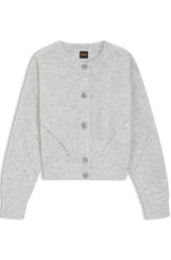 Regular-Fit Strickjacke mit Lochmuster