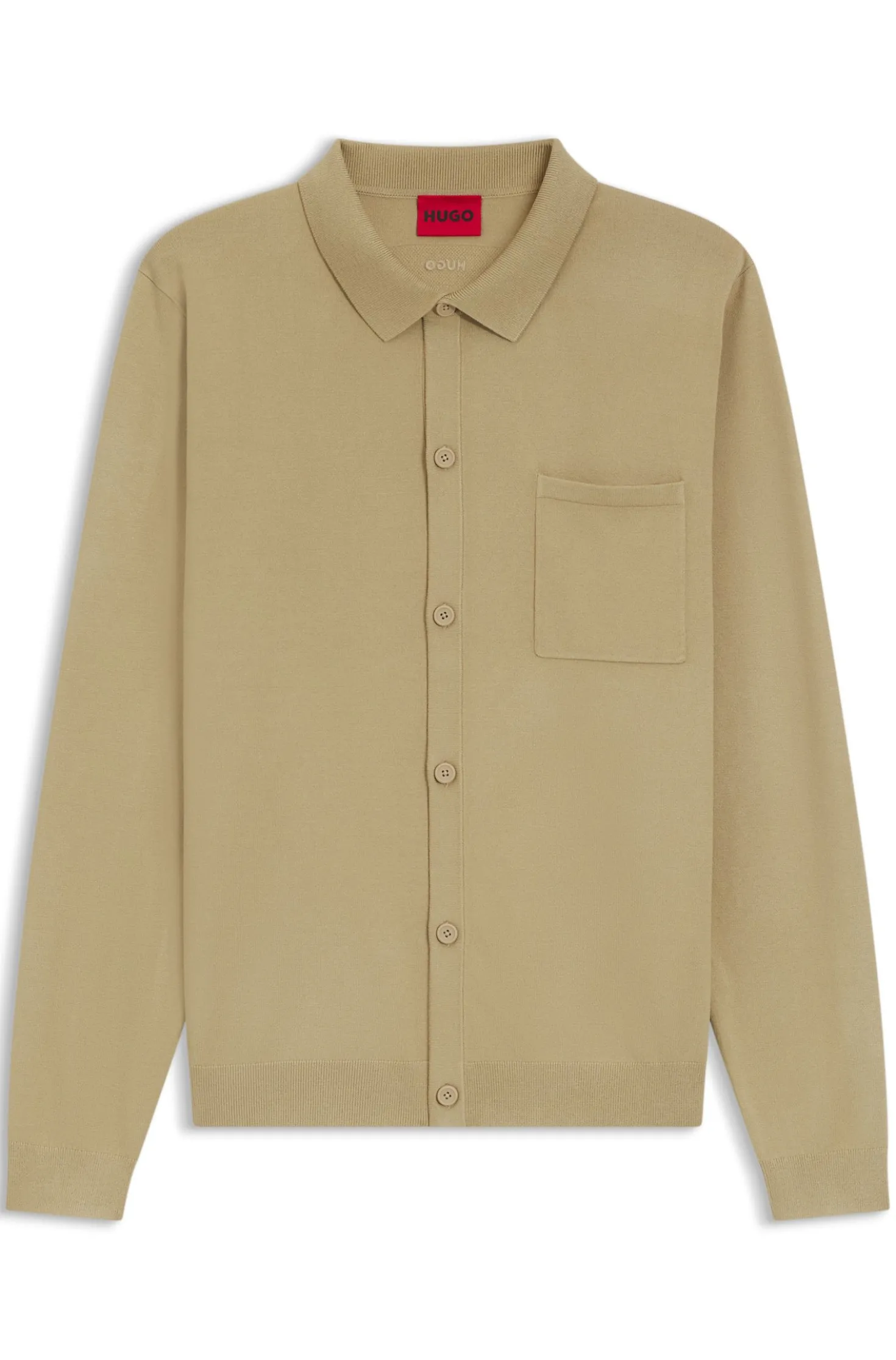 Regular-Fit Strickjacke mit Rippbündchen