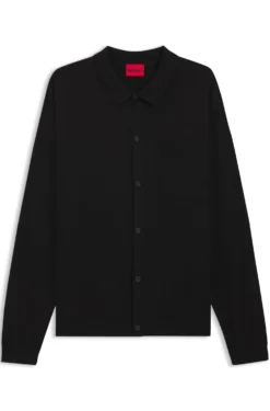 Regular-Fit Strickjacke mit Rippbündchen