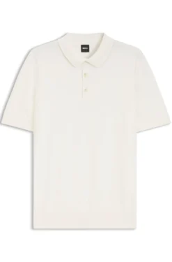 Regular-Fit Strick-Poloshirt aus strukturiertem Gewebe