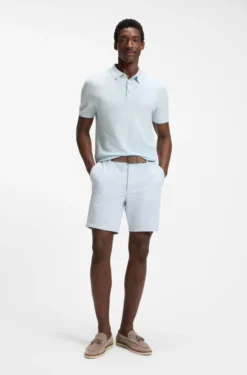 Regular-Fit Strick-Poloshirt aus strukturiertem Gewebe