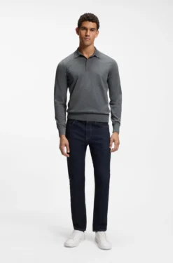 Regular-Fit Strick-Poloshirt aus Merino