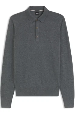 Regular-Fit Strick-Poloshirt aus Merino