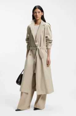 Regular-Fit Trenchcoat aus Stretch-Baumwolle
