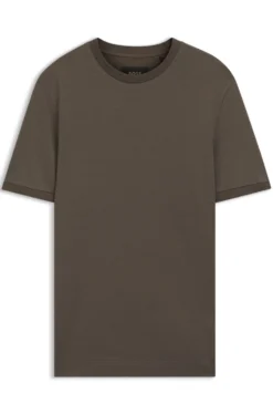 Regular-Fit T-Shirt aus Baumwoll-Jacquard mit Seide