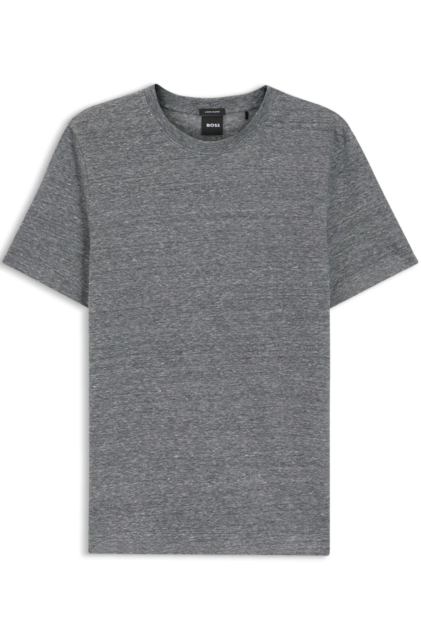 Regular-Fit T-Shirt aus Baumwolle und Leinen