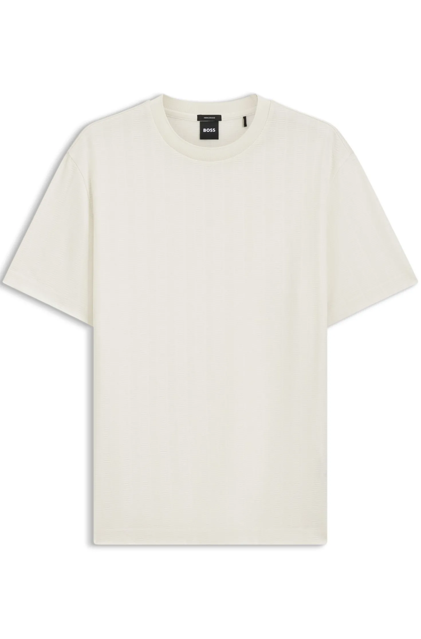 Regular-Fit T-Shirt aus Baumwolle mit erhabener Jacquard-Struktur