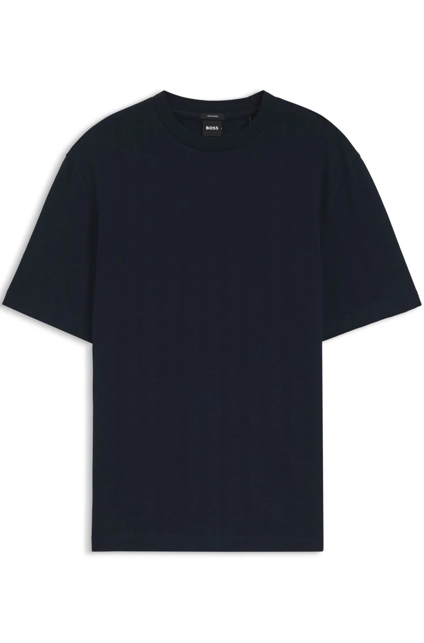 Regular-Fit T-Shirt aus Baumwolle mit erhabener Jacquard-Struktur