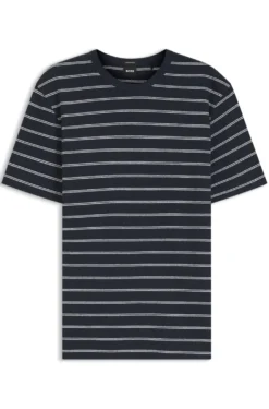 Regular-Fit T-Shirt aus Baumwoll-Leinen-Mix