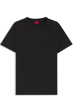 Regular-Fit T-Shirt aus Baumwoll-Jersey mit gesticktem Script-Logo