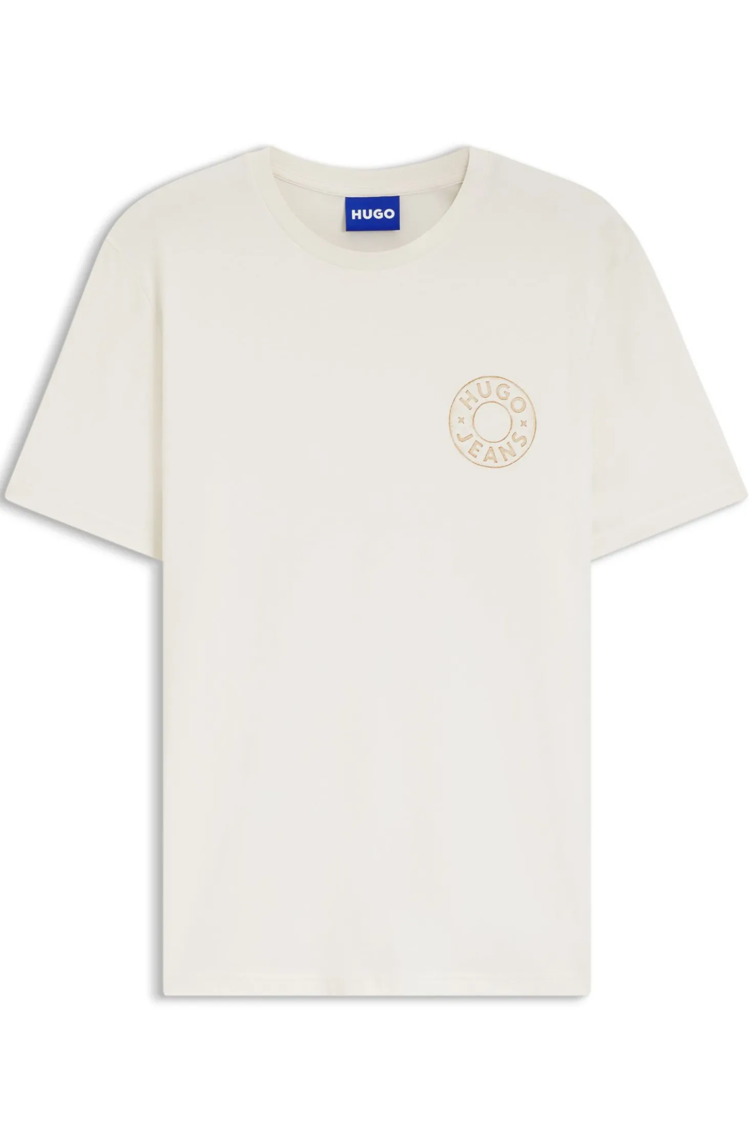 Regular-Fit T-Shirt aus Baumwolle mit Jeansknopf-Print