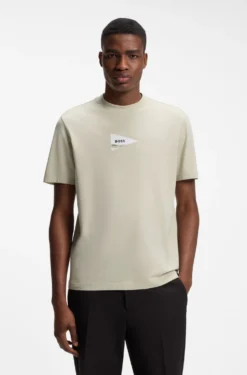 Regular-Fit T-Shirt aus Stretch-Baumwolle mit Foto-Print