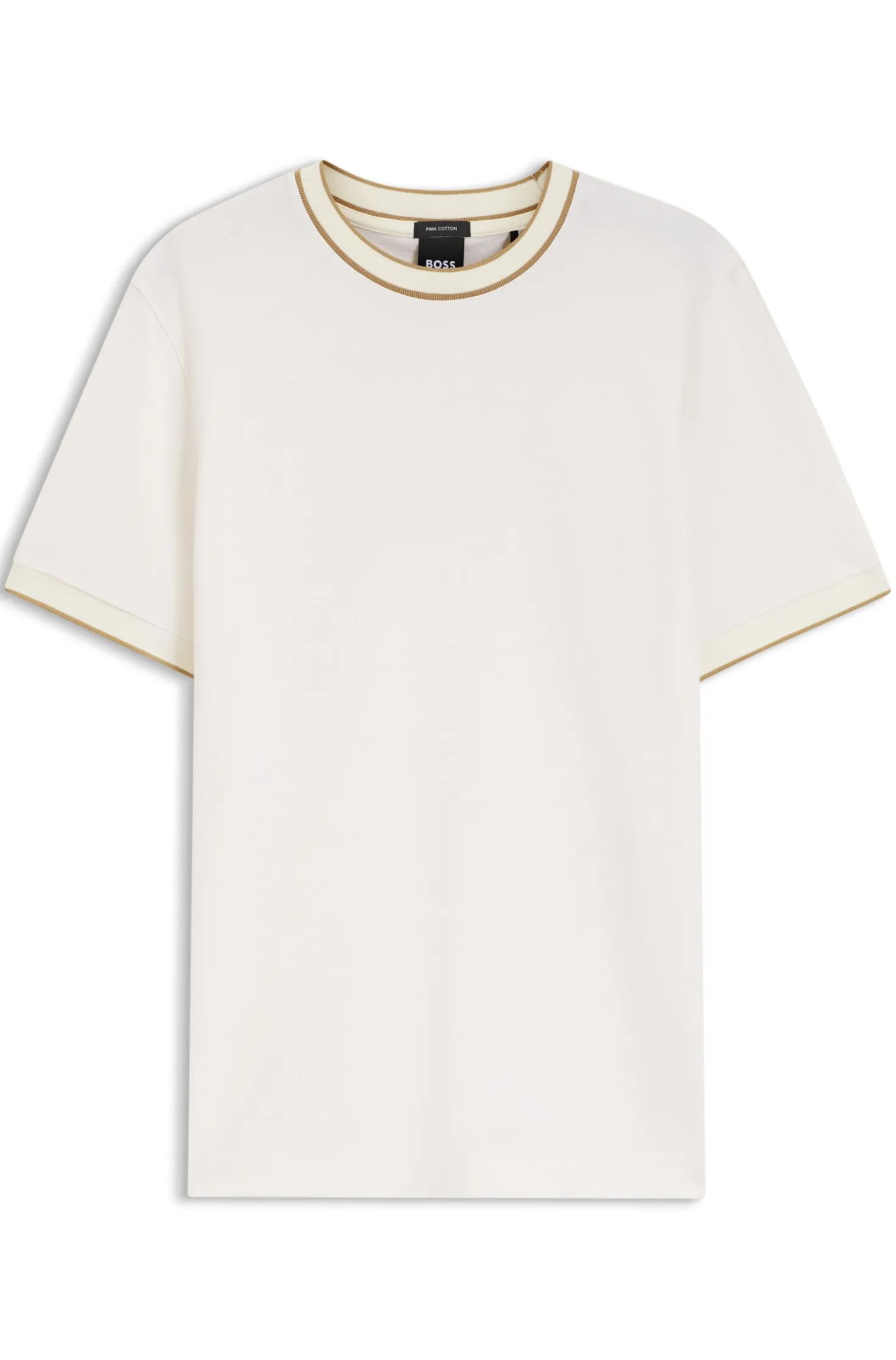 Regular-Fit T-Shirt aus strukturierter Baumwolle mit Tipping-Details