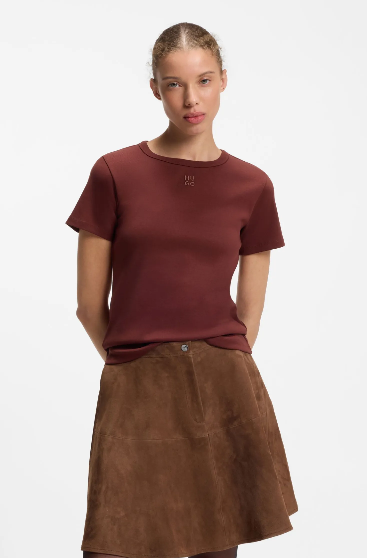 Regular-Fit T-Shirt mit gesticktem Stack-Logo
