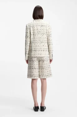Regular-Fit Tweed-Blazer aus gestreiftem Baumwoll-Mix