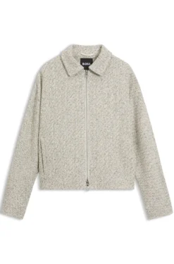 Regular-Fit Tweed-Blazer aus zweifarbigem Tweed