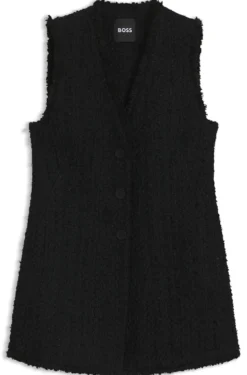 Regular-Fit Weste aus Samt-Tweed