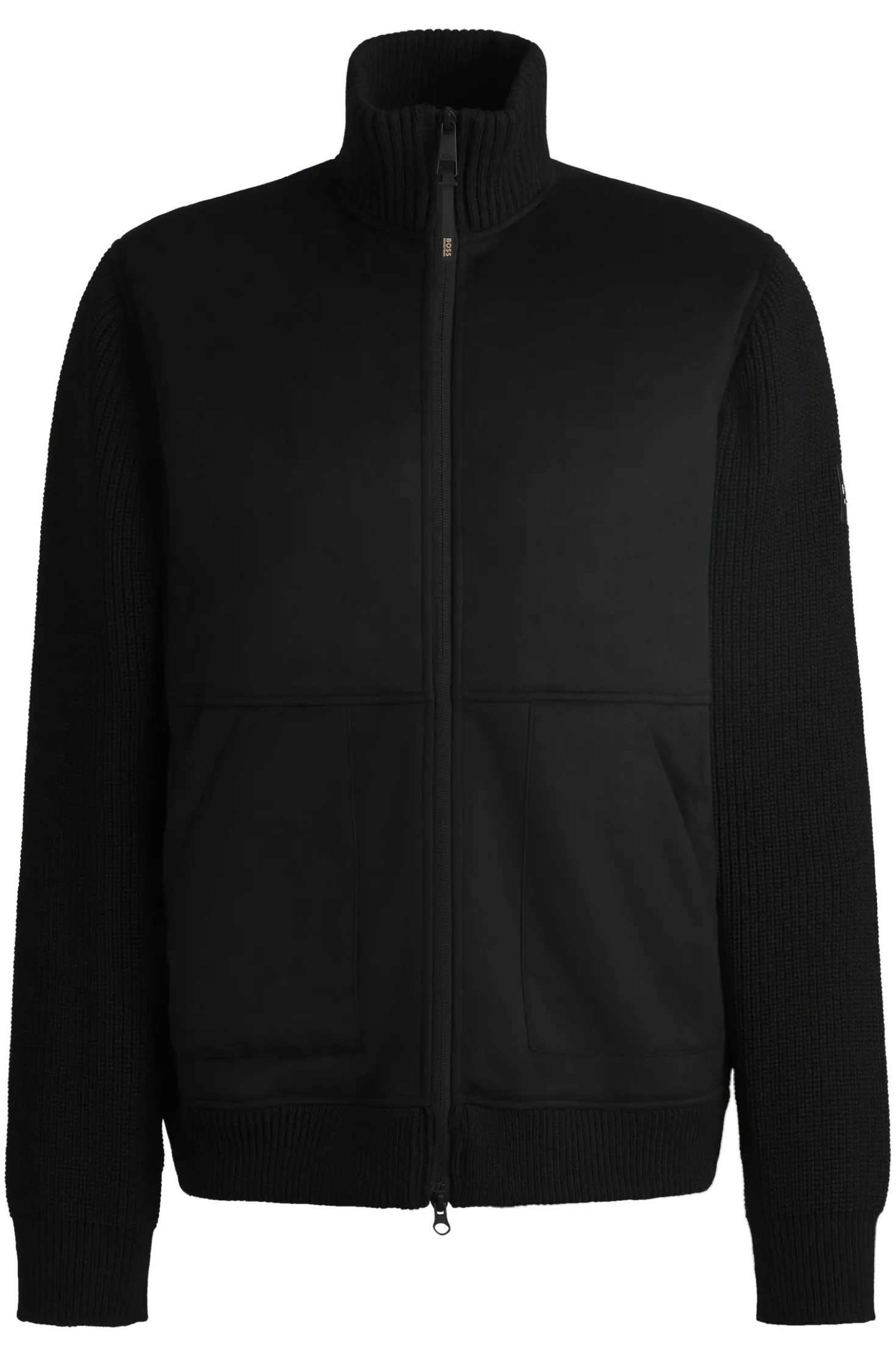 Reitsport-Jacke aus Veloursleder-Imitat mit Strickbündchen
