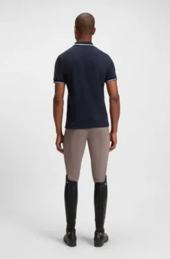 Reitsport-Polohemd aus Stretch-Baumwolle mit Logo-Aufnäher