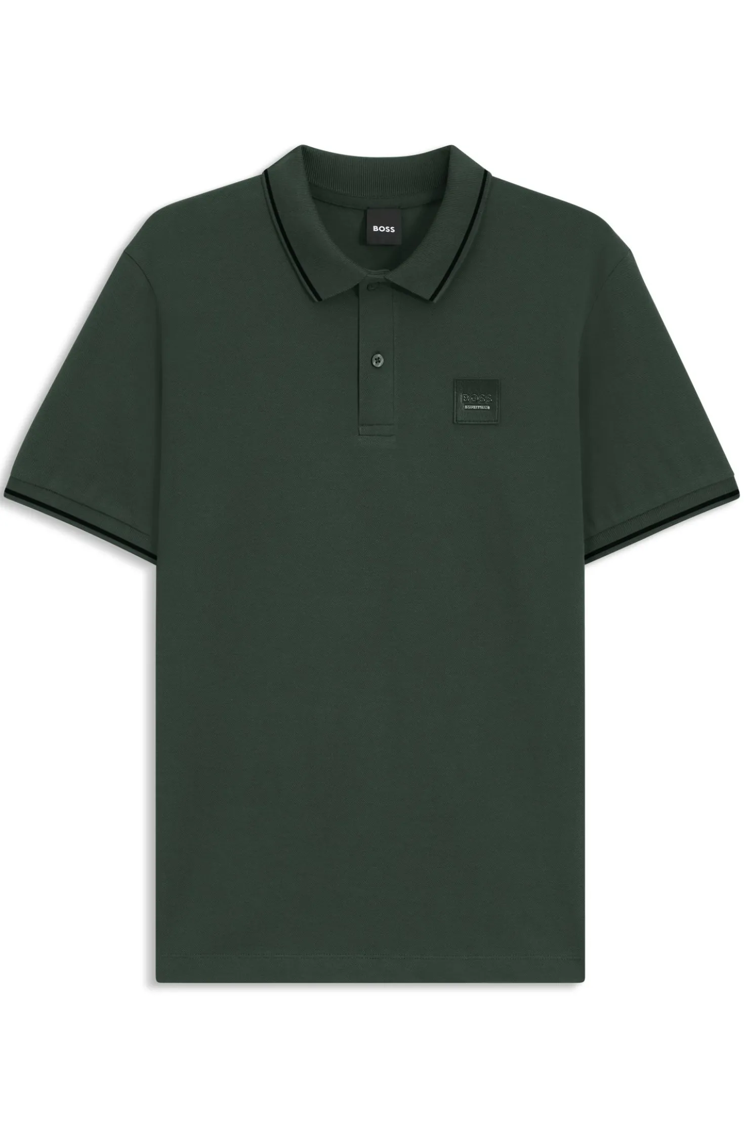 Reitsport-Polohemd aus Stretch-Baumwolle mit Logo-Aufnäher