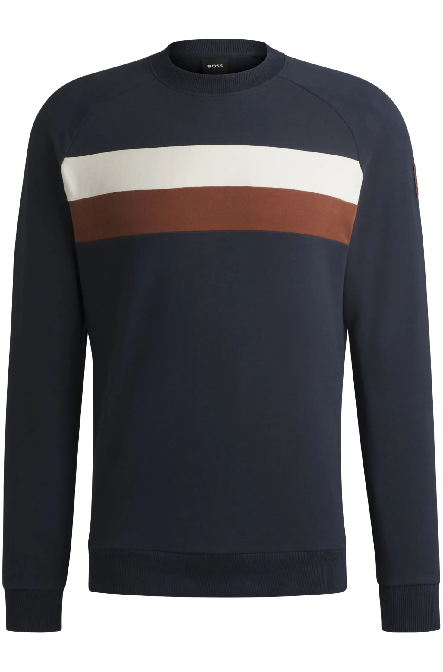 Reitsport-Sweatshirt aus Stretch-Baumwolle mit Blockstreifen