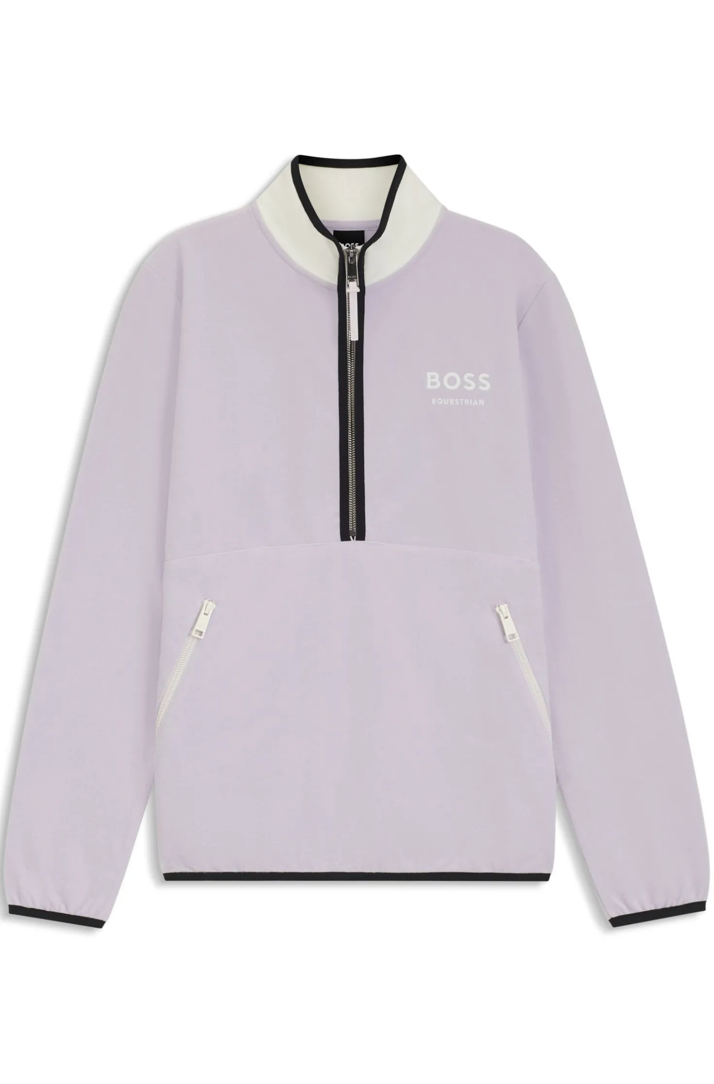 Reitsport-Sweatshirt aus Stretch-Baumwolle mit kurzem Reißverschluss