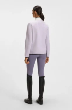 Reitsport-Sweatshirt aus Stretch-Baumwolle mit kurzem Reißverschluss