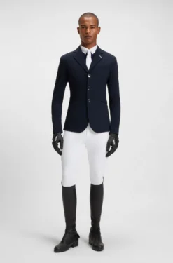 Reitsport-Turnierhemd mit Kontrastdetails