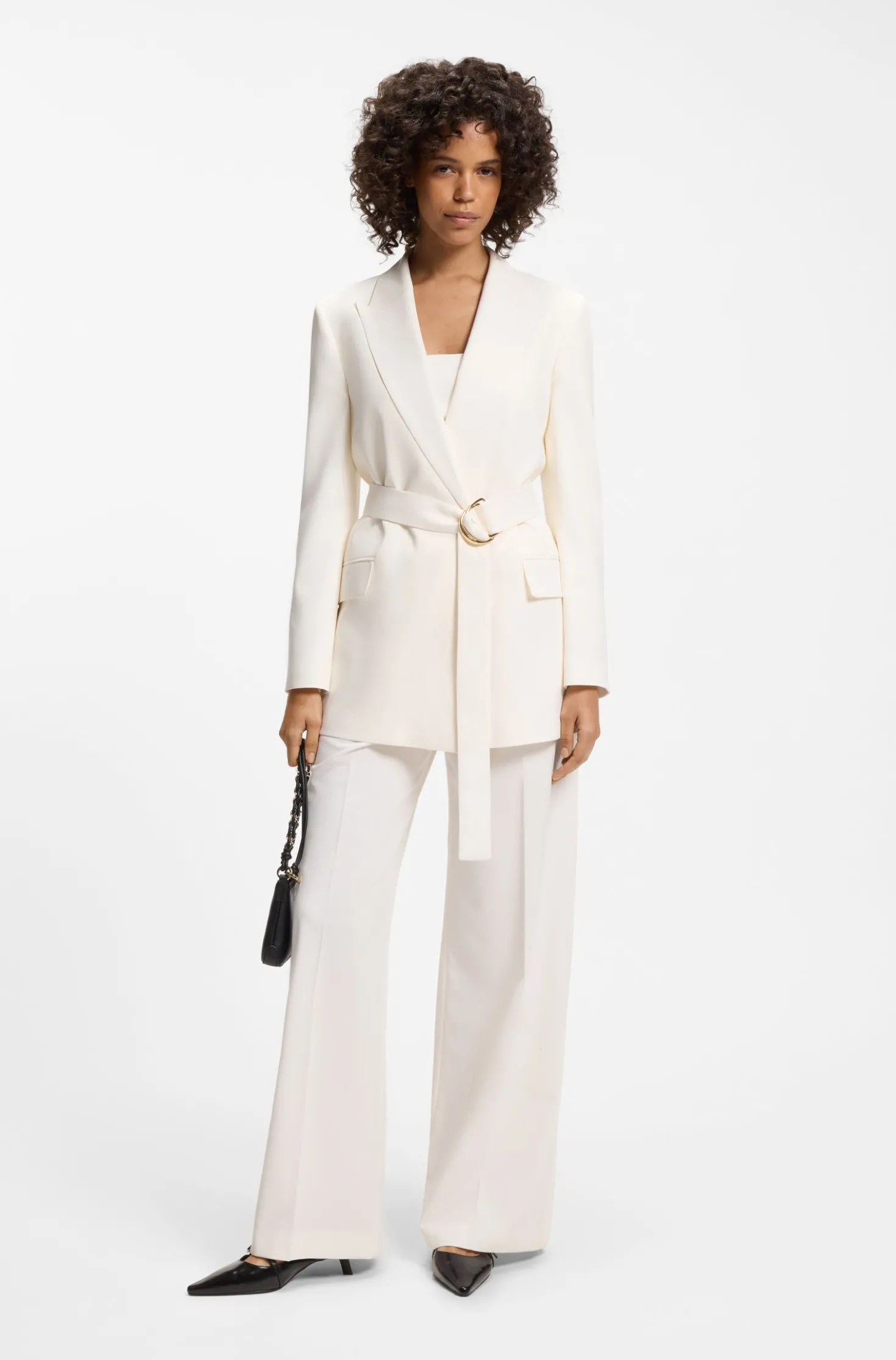 Relaxed Blazer mit D-Ring-Gürtel