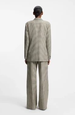 Relaxed-Fit Blazer mit filigranem Hahnentritt-Muster