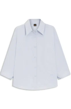 Relaxed-Fit Bluse aus Baumwoll-Popeline mit Kimonoärmeln